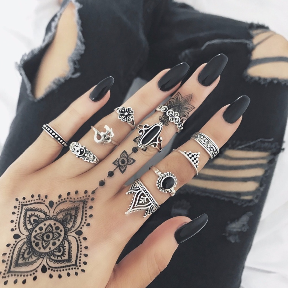4 for $25 SALE!!! 10 Piece Boho Chic Midi Ring Set - Picture 2 of 6
